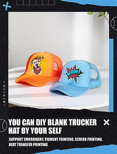 Tarpop 10 Pcs Sublimation Blank Trucker Hats Bulk - color: Bright Colors