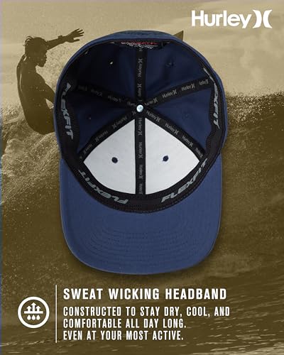 Hurley Mens Curved Brim Flexfit Baseball Cap - color: Navy, size: Large-X-Large