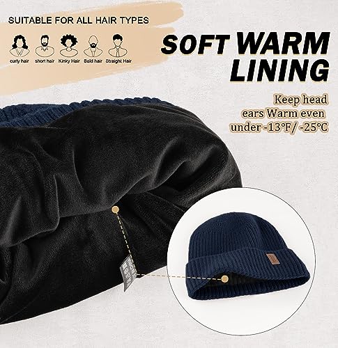 Wmcaps Winter Beanie for Men Women Fleece Lined Hat Warm Cuffed - color: Navy Blue