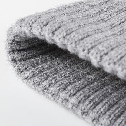 Winter Cable Knit Hat Elasticity Cuffed Thick Soft Beanie Skull Cap for Women Men - color: Black
