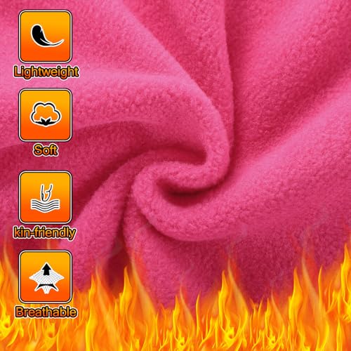 Eurzom 4 Pcs Winter Fleece Balaclava Face Mask - color: Black, Gray, Pink, Rose Red
