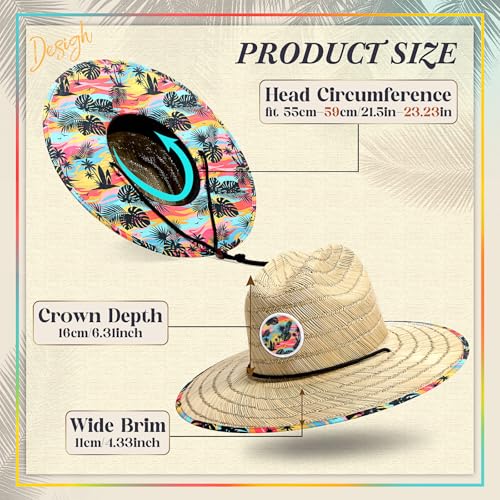 Cuffbow 2 Pack Straw Sun Hats for Women Men - style: Tropical Floral