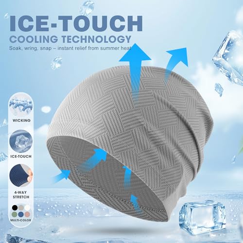 Fashion Cooling Skull Cap Sweat Control Breathable for Men Women 3 Pack - color: Black/Gray/Off-white