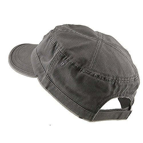 Wholesale Enzyme Washed Cotton Army Cadet Castro Hats - color: Grey