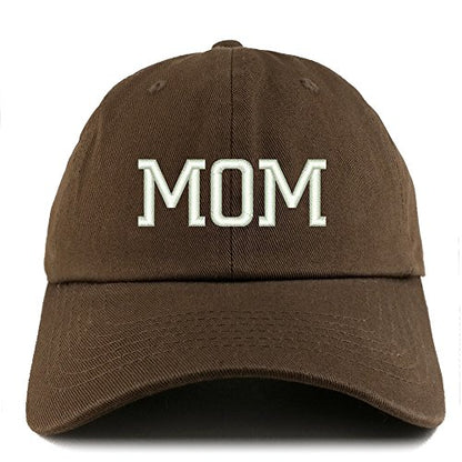 Trendy Apparel Shop Mom Embroidered Low Profile Soft Cotton Dad Hat Cap - color: Brown