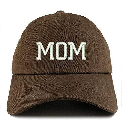Trendy Apparel Shop Mom Embroidered Low Profile Soft Cotton Dad Hat Cap - color: Brown