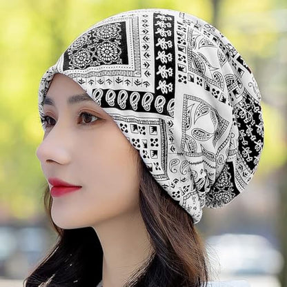 XYIYI Womens Chemo Headwear Hats Cotton Slouchy Beanie Cap Scarf - color: 3pcs Black Red Blue-x