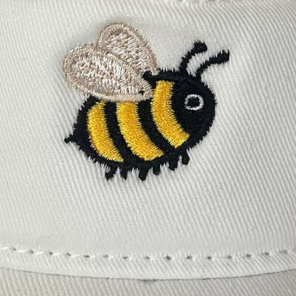 Embroidered Adjustable Sun Visor for Women Men Outdoor Golf Tennis - color: Cute Bumble Bee/White