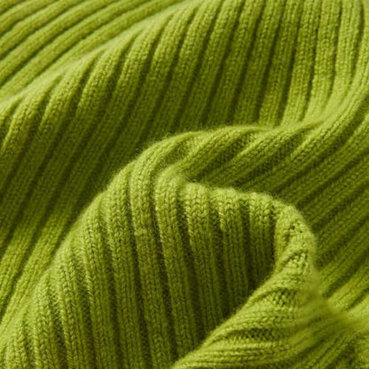 100% Merino Wool Fisherman Beanie Hat, Unisex Warm Winter Hats, Soft Breathable Knitted Short Cuffed Cap - color: Lemon Green