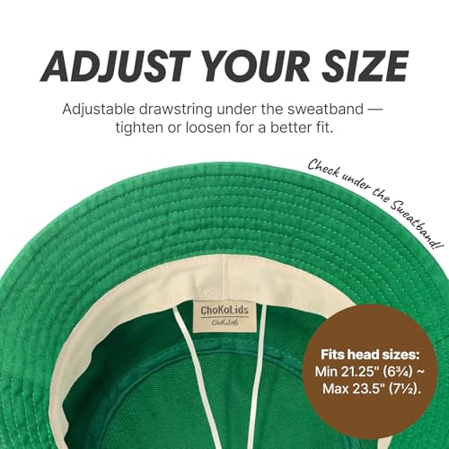 Hot Summer Bucket Hat - Trendy Cotton Sun Hat for Beach, Golf, Fishing - color: Kelly Green