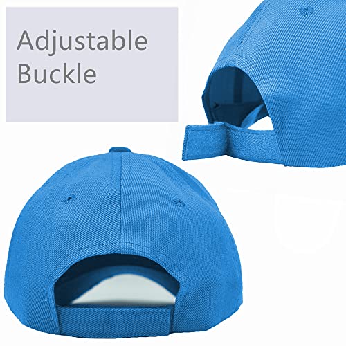 Glory Max Plain Baseball Cap Hook & Loop Strap Adjustable Solid Blank Curved Visor Hat - color: Baby Blue