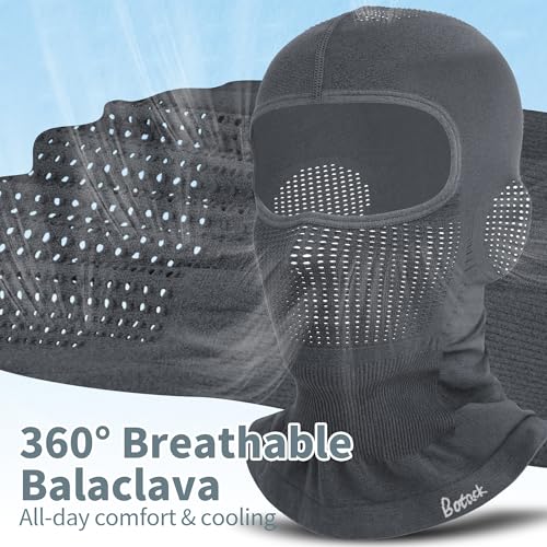 2 Pack Breathable Balaclava Ski Mask, Motorcy Helmet Liner Men Women - color: Black+Grey