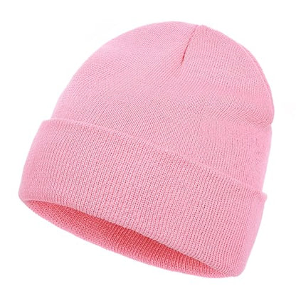 Pistha Beanie for Men Women-Knit Beanie Hats Skull Cap Winter Warm Hat - color: Pink