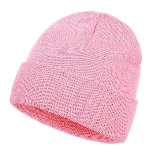 Pistha Beanie for Men Women-Knit Beanie Hats Skull Cap Winter Warm Hat - color: Pink