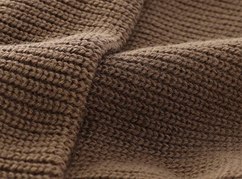 Connectyle Classic Double Layer Knit Beanie Hat Warm Thick Acrylic Winter Hats Daily Cuffed Beanies Watch Hat for Men Women - color: Light Coffee