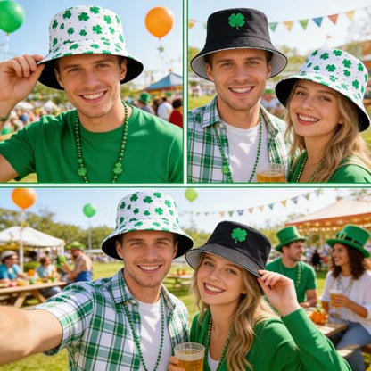 Bucket Hat Funny Duck Fisherman Hat Travel Beach Sun Hat Outdoor Cap for Men Women Adults - color: Embroidery St Patricks Day