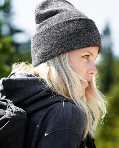 FURTALK Beanie Hat for Men Women Winter Hats for Women Men Soft Warm Unisex Cuffed Beanie Knitted Skull Cap - color: Black/White