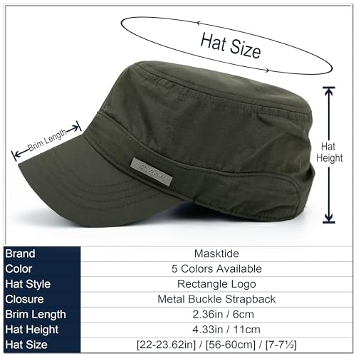 Water Resistant Military Hat Quick Dry Cadet Cap Army Flat Top - color: Green