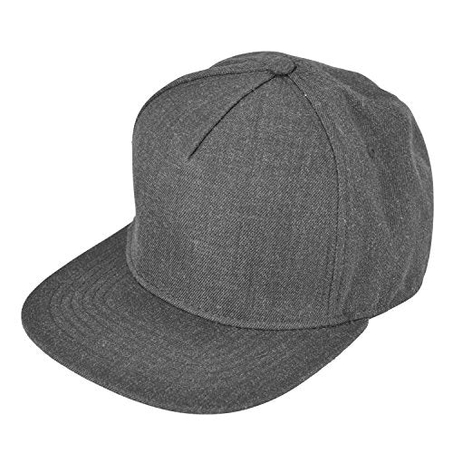 DALIX Premium Wool Blend Hat Flat Bill Cap Snapback Black Dark Gray Maroon Light - color: Dark Gray