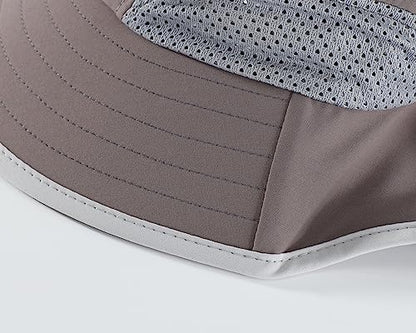 Connectyle Kids Sun Hat Adjustable Fishing Hat for Boys Grils Breathable UPF 50+ Protection Outdoor Beach Hat with Neck Flap - color: Deep Gray