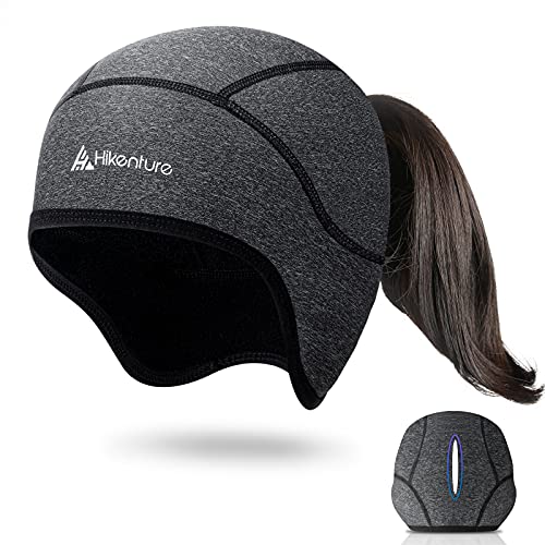 Hikenture Womens Skull Cap Helmet Liner with Ponytail Hole - color: Grey