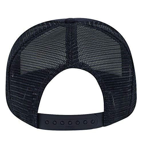 OTTO Polyester Foam Front Youth 5 Panel High Crown Trucker Hat - color: Navy