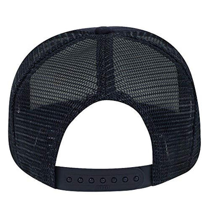 OTTO Polyester Foam Front Youth 5 Panel High Crown Trucker Hat - color: Navy