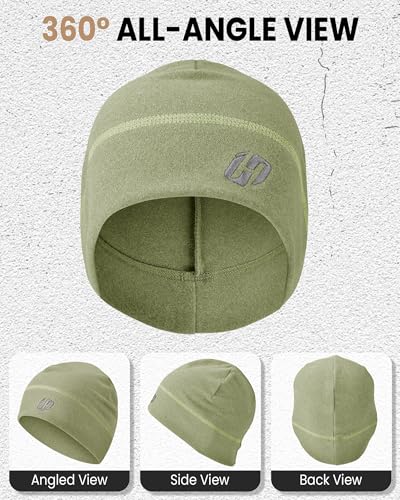 HASAGEI Thermal Running Hat - Men's Skull Cap Cycling Cap Under Helmet for Winter - color: Green