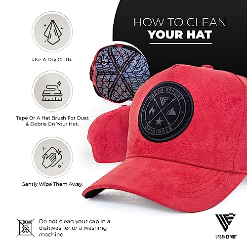 Urban Effort Trucker Hat for Men & Women, Mesh Back Baseball Cap, 5 Panel - color: Red, style: Classic Snapback
