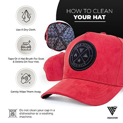 Urban Effort Trucker Hat for Men & Women, Mesh Back Baseball Cap, 5 Panel - color: Red, style: Classic Snapback