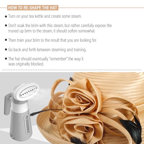 Ruphedy Women Derby Church Dress Bucket Hat Fascinators Tea Party Wedding Hat - color: Sd702-champagne