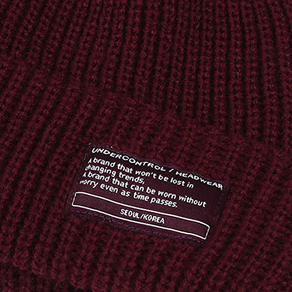 UNDERCONTROL Winter Trawler Fisherman Beanie Men Women Unisex Stylish Plain Docker Skull Hat Roll up Watch Cap Color Pack - color: Wine