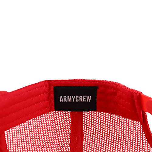 Armycrew Oversize XXL Blank Flatbill Mesh Snapback Cap - Red - 2XL