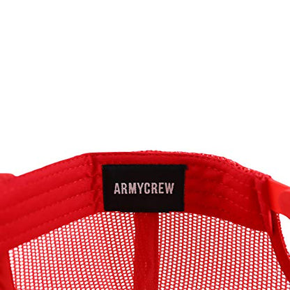 Armycrew Oversize XXL Blank Flatbill Mesh Snapback Cap - Red - 2XL