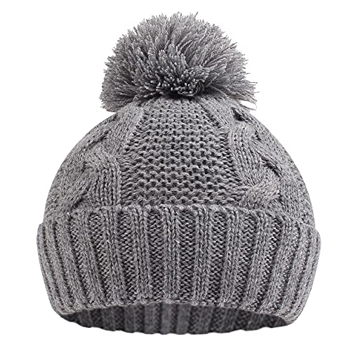 JANGANNSA Winter Knit Baby Hat Twist Warm Beanie for Boy Girl Fall Baby Cap - color: Gray, size: 1-3T