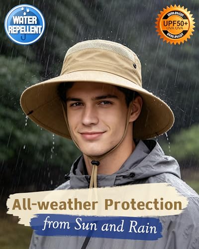 3 Pack Mens Boonie Sun Hat UV Protection Outdoor Bucket Fishing Hat for Hiking Safari & Gardening - color: 3 Pack-dark Grey＆light Grey＆khaki