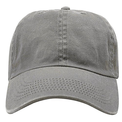 Falari Classic Baseball Cap Dad Hat 100% Cotton Soft Adjustable Size - color: Grey