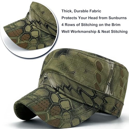 Loneshark Tactical Camo Military Hat Cadet Cap Army Flat Top - color: Mandrake, size: X-Large-XX-Large