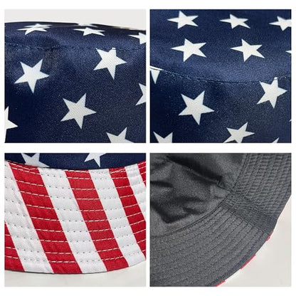 Wildarms Reversible Patriotic Bucket Hat Set with Temporary Tattoos - color: Star