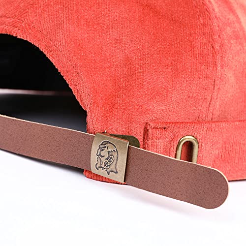 Men Hats Docker Cap Hats Beanie Sailor Cap Worker Hat Rolled Cuff Retro Brimless Hat with Adjustable - color: 7019-red
