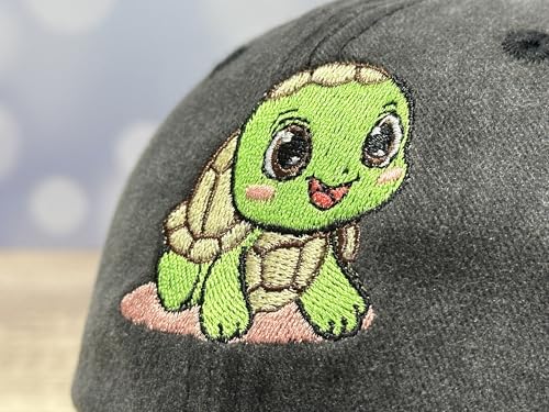 Adjustable Embroidery Animal Baseball Hat for Kid Toddler Child - color: Turtle (Washed Black)