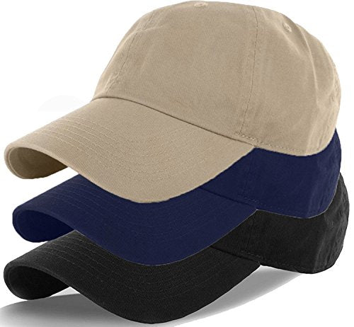 American Cities Plain Dad Hat 100% Cotton Unstructured Hat Unisex Strap Cap - Khaki Navy Black