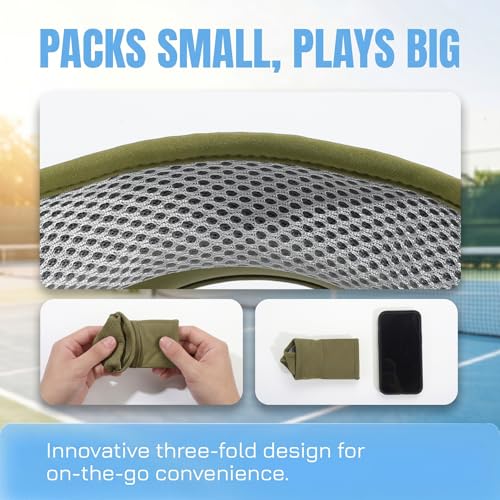 Sun Visors for Women Men Adjustable Folding Cap Running Golf Tennis - color: Green