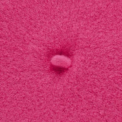 Women's Beret Cashmere Wool French Hat Made in EU Women Autumn Winter - color: Pink, size: 6 7/8