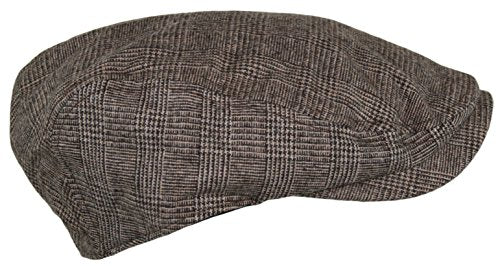 Wonderful Fashion Men's Herringbone Wool Tweed Newsboy IVY Cabbie Driving Hat - color: Lt.brown