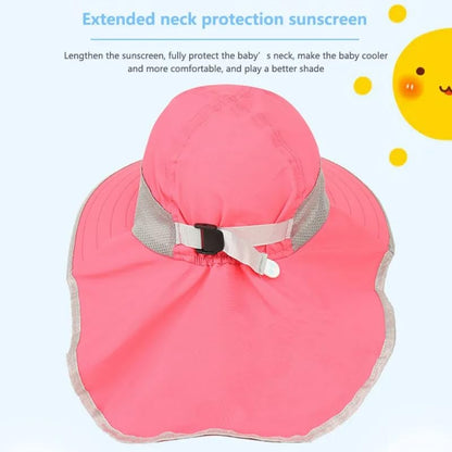 Girls Sun Hat Summer Outdoor Safari Fishing-Hat Boonie-Cap for Toddler Kids with Neck Flap for 3-12Y