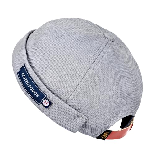 jerague Beanie Hat for Men Women Brimless Cuffed Hat Skullcap Watch Cap Adjustable - color: B1-grey/Black