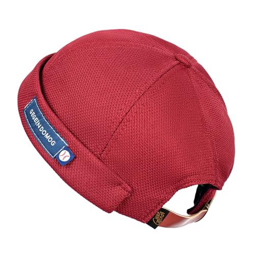jerague Beanie Hat for Men Women Brimless Cuffed Hat Skullcap Watch Cap Adjustable - color: B1-wine Red