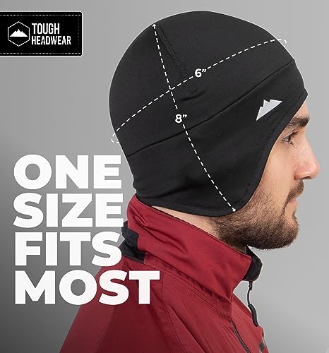 Tough Headwear Thermal Skull Cap - Moisture-Wicking Running Beanie - Snug Fit Ski Helmet Liner - Lightweight Cycling Cap - color: Black