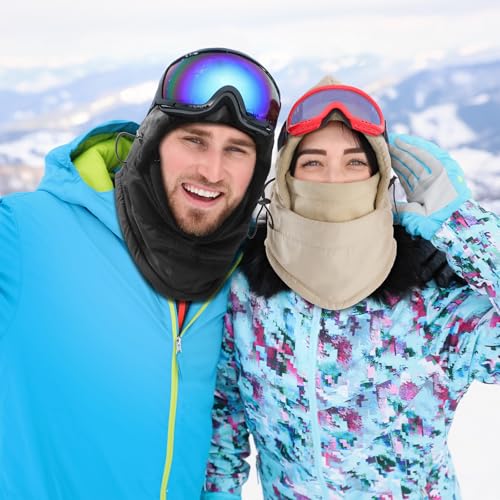 Balaclava Ski Mask for Men, Lining Windproof Ski Face Mask for Women, Adjustable Winter Cold Weather Face Cover - color: Grey